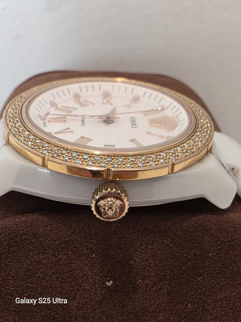 Versace gold Medusa Engraved Caseback Watch